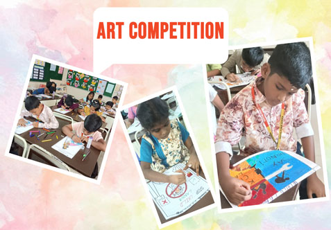 The children of classes I to VIII participated in Art competition organized by the Department of Art to improve their creativity beyond Academics.