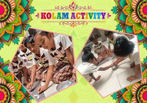 Class 1 students  participated in an outdoor Kolam Activity to connect learning with heritage.