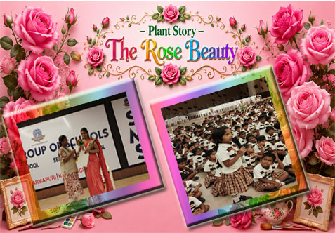 Children of classes I & II explored the fascinating world of roses through an engaging storytelling session, learning about their origin, colours, parts and uses.