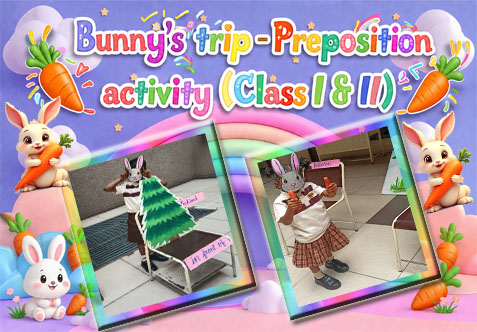 The magic – a colourful maze built with props, each marked with prepositions. Wearing adorable bunny masks, each child hopped through the maze, following the teacher’s instructions on a quest for the hidden carrot.