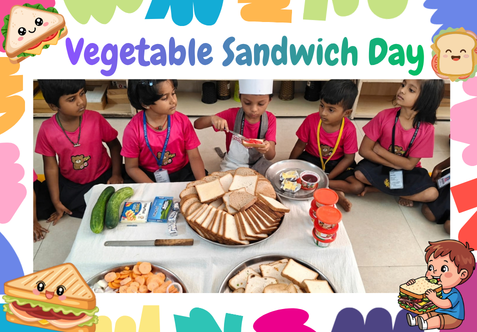 Our little chefs turned into Sandwich makers today!  They layered fresh veggies, spread with joy, and enjoyed their healthy, tasty creations.  The activity turned into a fun-filled learning experience where children got hands-on practice in making their own healthy sandwiches.