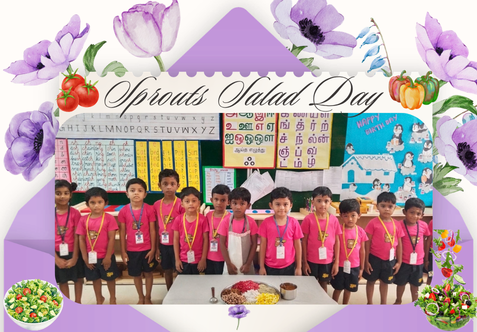Tiny hands, curious minds, and healthy bites made our Sprouts Salad Day truly special!  Our Montessori learners joyfully participated in making a delicious sprouts salad while discovering its vibrant colours, unique textures, and fresh flavours.  The activity turned into a joyful learning experience, inspiring our little ones to appreciate the goodness of nutritious food.